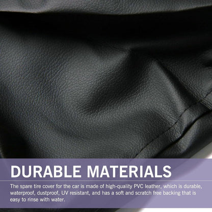 Tire cover - 13 inch - Tire covers - Spare tire cover - Tire dust cover - Spare wheel dust cover - Car tire protective cover - Spare wheel protective cover - Tire storage cover - PVC leather - Dust cover - suitable for tire diameters 56-59 cm - black - Image 2