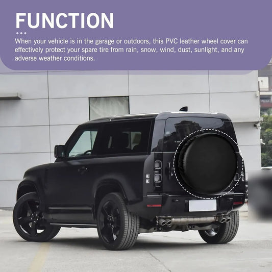 Tire cover - 13 inch - Tire covers - Spare tire cover - Tire dust cover - Spare wheel dust cover - Car tire protective cover - Spare wheel protective cover - Tire storage cover - PVC leather - Dust cover - suitable for tire diameters 56-59 cm - black - Image 3