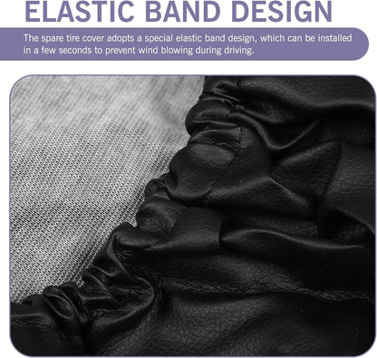 Tire cover - 13 inch - Tire covers - Spare tire cover - Tire dust cover - Spare wheel dust cover - Car tire protective cover - Spare wheel protective cover - Tire storage cover - PVC leather - Dust cover - suitable for tire diameters 56-59 cm - black - Image 5