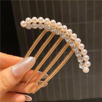 2 pieces - Hair comb - Hair clip - Hairpin - Hair clamps - U-shaped side comb - pearl side hair combs - crystal rhinestone hair comb - bridal hairpieces - decorative combs - hairpins - headwear - hair accessories - Image 3