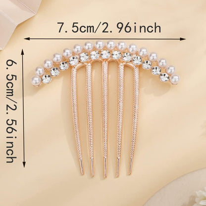 2 pieces - Hair comb - Hair clip - Hairpin - Hair clamps - U-shaped side comb - pearl side hair combs - crystal rhinestone hair comb - bridal hairpieces - decorative combs - hairpins - headwear - hair accessories - Image 5
