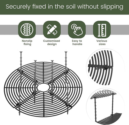 2 pieces - plant pot cover - 30 cm - Flowerpot grid - planter cover set - plantpot grid bottom protectors - with 16 posts - plant covers - for indoor and outdoor gardening - plant protectors - keeps cats and squirrels out of the flowerpot - black - Image 4