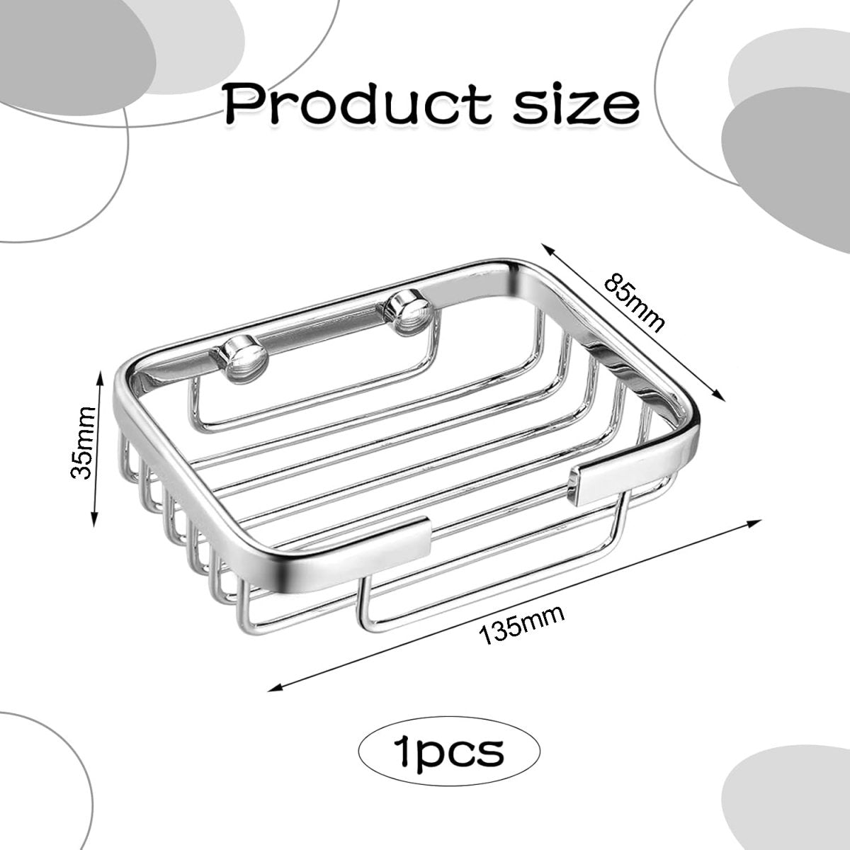 Soap Holder - 135*85*35 cm - Waterproof Stainless Steel Soap Dish - Storage Rack - Stainless Steel Metal Wall-Mounted Soap Rack - Shower Soap Basket - Soap Rack - Dish Holder - Sink Rack - With Screws - For Shower, Bathroom, Bath, Kitchen, Washbasin - Sil - Image 5