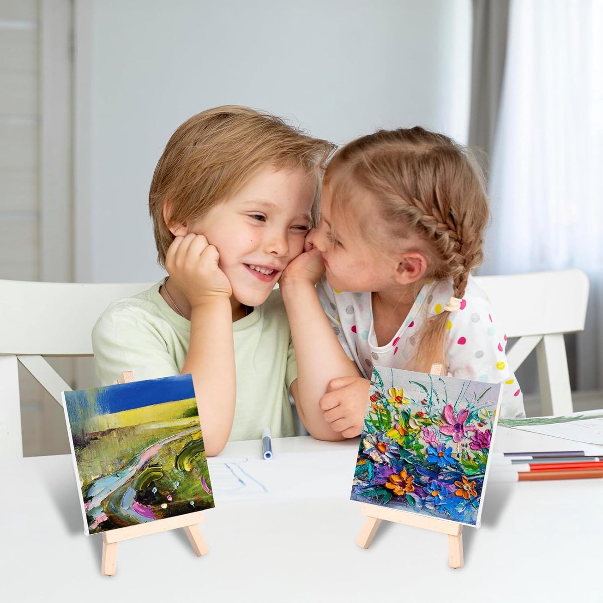 4 pieces - Table easel - Painting easel stand - Painting easel - Desk easel - Wooden easel - Wooden stand - Mini wooden stand - Display rack - mini painting easel - Home decoration - for photos, weddings, birthdays - 8*15 cm - Image 3