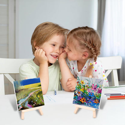 4 pieces - Table easel - Painting easel stand - Painting easel - Desk easel - Wooden easel - Wooden stand - Mini wooden stand - Display rack - mini painting easel - Home decoration - for photos, weddings, birthdays - 8*15 cm - Image 3