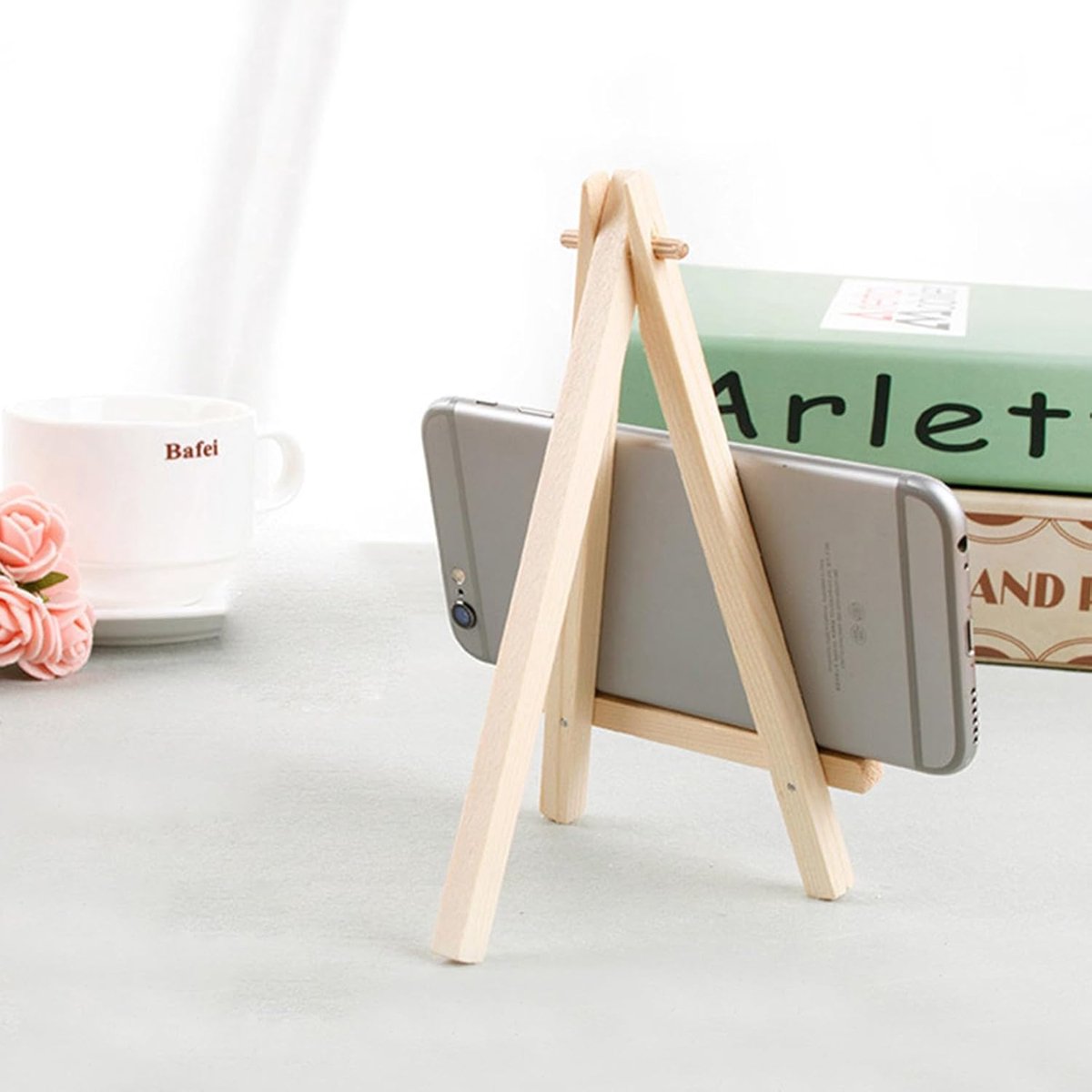 4 pieces - Table easel - Painting easel stand - Painting easel - Desk easel - Wooden easel - Wooden stand - Mini wooden stand - Display rack - mini painting easel - Home decoration - for photos, weddings, birthdays - 8*15 cm - Image 4