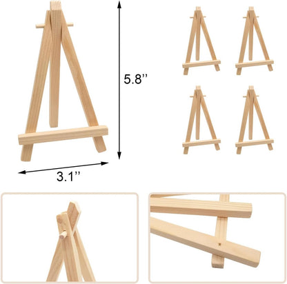 4 pieces - Table easel - Painting easel stand - Painting easel - Desk easel - Wooden easel - Wooden stand - Mini wooden stand - Display rack - mini painting easel - Home decoration - for photos, weddings, birthdays - 8*15 cm - Image 5