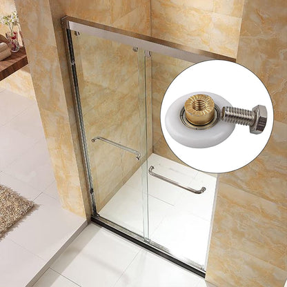 pieces - shower door rollers - 20 mm - sliding door wheels for showers - replacement roller guide wheels - for home, bathroom, DIY - replacement parts for glass holes - for shower doors, sliding door wheels and gliders - white - Image 2