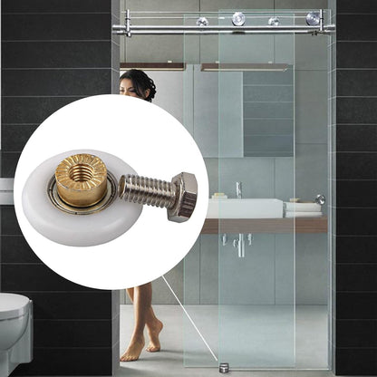 pieces - shower door rollers - 20 mm - sliding door wheels for showers - replacement roller guide wheels - for home, bathroom, DIY - replacement parts for glass holes - for shower doors, sliding door wheels and gliders - white - Image 3