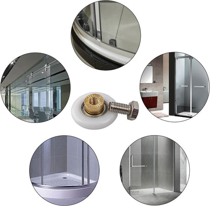 pieces - shower door rollers - 20 mm - sliding door wheels for showers - replacement roller guide wheels - for home, bathroom, DIY - replacement parts for glass holes - for shower doors, sliding door wheels and gliders - white - Image 4