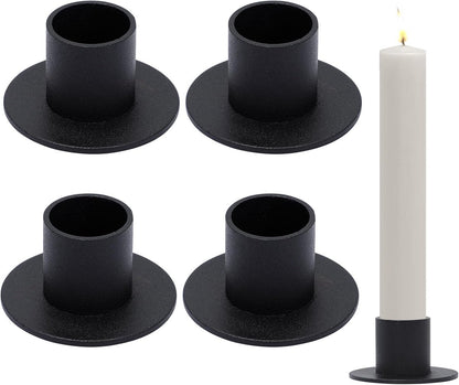 4 pieces - Candlesticks - Candle holder - Candle stand - metal candle holders - modern candle holders - home decoration - for the living room, parties, Christmas, weddings - Φ2.5 cm - 5*2.7 cm - black
