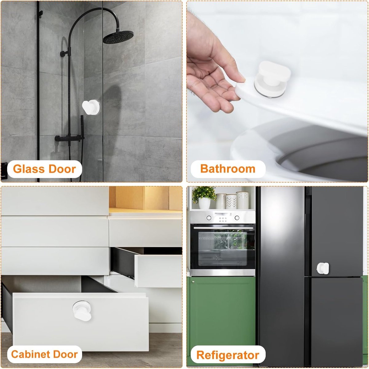 pieces - Door handle - Suction cup door grip - Suction cup handle - suction cup glass mirror door handle - suction cup handles for sliding doors - shower door handle - self-adhesive push-pull armrest - cabinet handles - for window, cabinet, toilet - 62x50 - Image 2