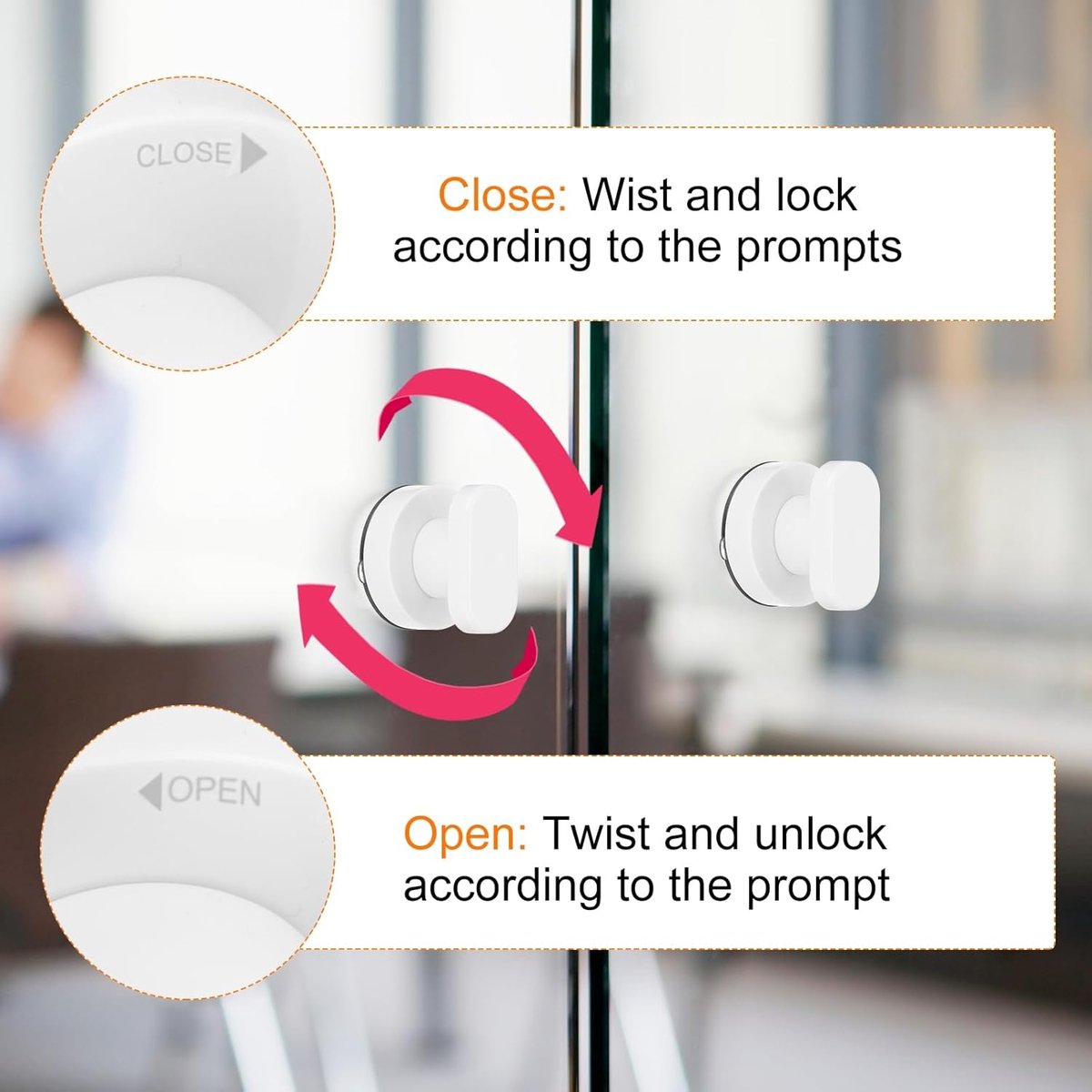 pieces - Door handle - Suction cup door grip - Suction cup handle - suction cup glass mirror door handle - suction cup handles for sliding doors - shower door handle - self-adhesive push-pull armrest - cabinet handles - for window, cabinet, toilet - 62x50 - Image 3