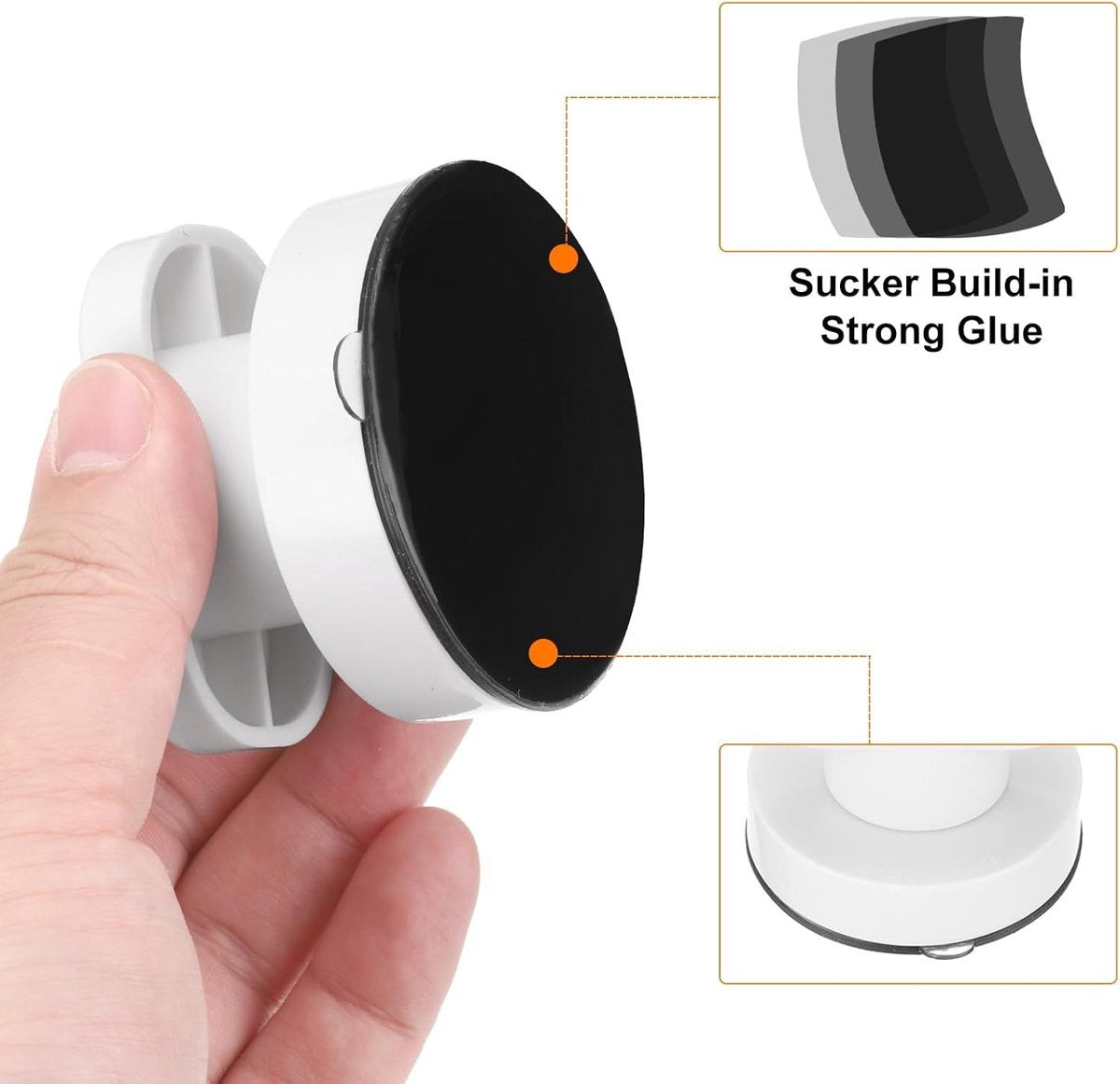 pieces - Door handle - Suction cup door grip - Suction cup handle - suction cup glass mirror door handle - suction cup handles for sliding doors - shower door handle - self-adhesive push-pull armrest - cabinet handles - for window, cabinet, toilet - 62x50 - Image 4