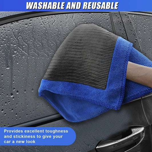 2 pieces - Car clay cloth - Car wash towel - Car cleaning towel - Clay bar - Clay towel - Clay bar towel - Car cleaning - detailing cloth - perforated polishing cloth - cleaning cloth - for car detailing, car cleaning - 30*30 cm - blue - Image 2