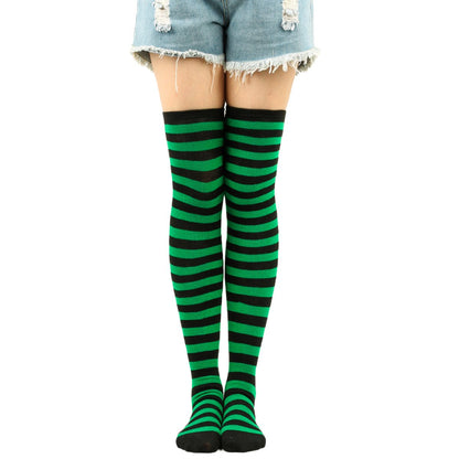 3 pairs - Socks - Christmas socks - knee socks - over-the-knee socks - long socks - high socks - elastic striped socks set - long striped Christmas socks - striped socks - sports socks - festive Christmas accessories - for cosplay costume parties - Image 3