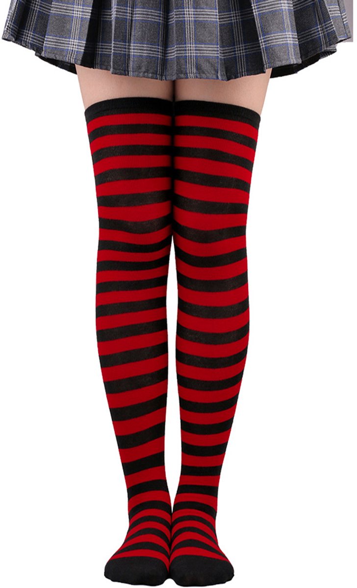 3 pairs - Socks - Christmas socks - knee socks - over-the-knee socks - long socks - high socks - elastic striped socks set - long striped Christmas socks - striped socks - sports socks - festive Christmas accessories - for cosplay costume parties - Image 4