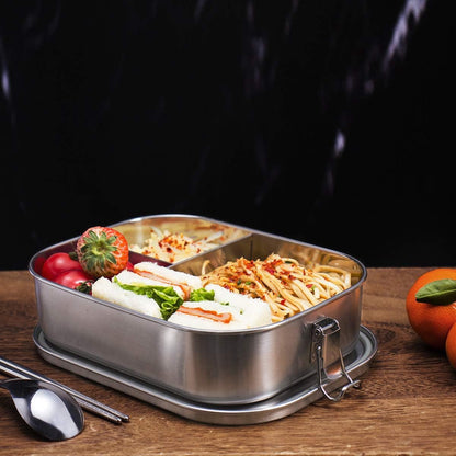 1400ml Lunchbox - Sandwich Box - Bento Box - Stainless Steel Food Containers - Adult Lunchbox - Sandwich Container - Metal Bento Lunchbox - Stainless Steel Food Storage Containers with Separate Compartments - Leakproof - Reusable - Microwave Safe - Image 3