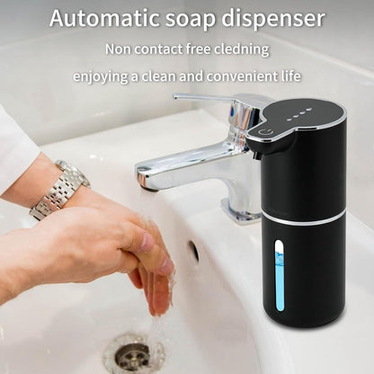 Soap Dispenser - Automatic Soap Dispenser - 350ml - Automatic Foam Soap Dispenser - Wall-Mounted Soap Dispenser - USB Rechargeable - 4 Adjustable Levels Soap Dispenser - For Bathroom and Kitchen - 19*11*7.5 cm - Black - Image 3