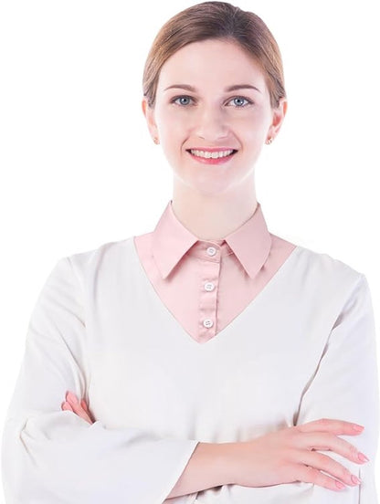 2 pieces - Women's Shirt Collar - Shirt Collar - Detachable Collar - Small Shirt Collar - Faux Detachable Collar - Detachable Pointed Collar - Small Collar - Pointed Collar - Shirt Replacement - Blouse - Adjustable - One Size - White, Pink - Image 2