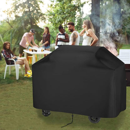 190*71*127 cm - BBQ Cover - Barbecue Covers - Waterproof Barbecue Protective Cover - Waterproof Protective Cover - 210D Robust Outdoor Grill Cover - Windproof - UV-resistant - Tear-resistant - Weatherproof Gas Grill Protector - With Storage Bag - Black - Image 2