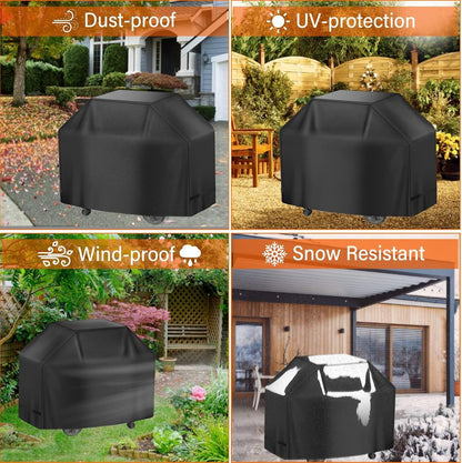 190*71*127 cm - BBQ Cover - Barbecue Covers - Waterproof Barbecue Protective Cover - Waterproof Protective Cover - 210D Robust Outdoor Grill Cover - Windproof - UV-resistant - Tear-resistant - Weatherproof Gas Grill Protector - With Storage Bag - Black - Image 4