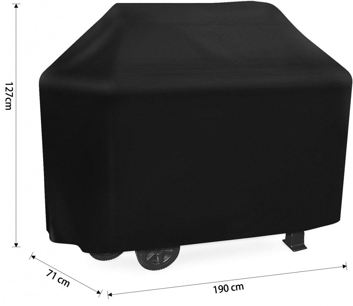 190*71*127 cm - BBQ Cover - Barbecue Covers - Waterproof Barbecue Protective Cover - Waterproof Protective Cover - 210D Robust Outdoor Grill Cover - Windproof - UV-resistant - Tear-resistant - Weatherproof Gas Grill Protector - With Storage Bag - Black - Image 5