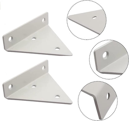 4 pieces - Shelf brackets - 10*8 cm - Wall-mounted floating bracket - Concealed shelf bracket - metal shelf brackets - triangular shelf bracket - with screws - invisible shelf bracket - for living room, bathroom and bedroom decor - white - Image 4