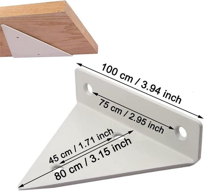 4 pieces - Shelf brackets - 10*8 cm - Wall-mounted floating bracket - Concealed shelf bracket - metal shelf brackets - triangular shelf bracket - with screws - invisible shelf bracket - for living room, bathroom and bedroom decor - white - Image 5