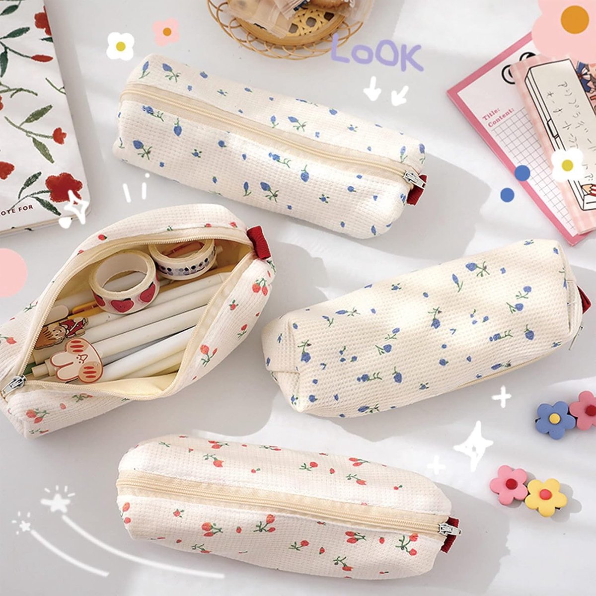2-Piece Pencil Case - Pencil Case - Cute Pencil Case for Kids - Pencil Pouch - Pencil Bag - Pencil Pouch for Boys and Girls - School Pencil Case - Storage Bag - kawaii Pen Pencil Case Bag Holder for Students - Pencil Case for Children and Adults - Back to - Image 4