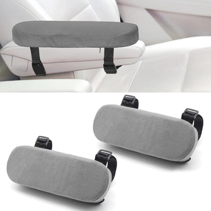2 pieces - Armrest Cushion - Elbow Cushion - Armpads - comfortable armrest covers - removable armrest cushions - polyester armrest cushions - for office chairs, car seats and gaming chairs - 23.5*7.5*3cm - grey