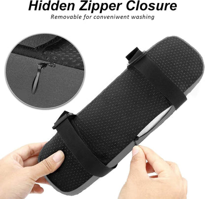 2 pieces - Armrest Cushion - Elbow Cushion - Armpads - comfortable armrest covers - removable armrest cushions - polyester armrest cushions - for office chairs, car seats and gaming chairs - 23.5*7.5*3cm - grey - Image 4
