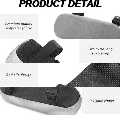 2 pieces - Armrest Cushion - Elbow Cushion - Armpads - comfortable armrest covers - removable armrest cushions - polyester armrest cushions - for office chairs, car seats and gaming chairs - 23.5*7.5*3cm - grey - Image 5