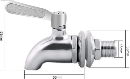 pieces - 16 mm beverage dispenser - Stainless steel beverage dispenser - Tap for keg - beer keg tap - wine tap - replacement tap - for home-brewed keg fermenter, wine, beer, juice dispenser - beverage tap - silver - 63*33*85 mm - Image 5
