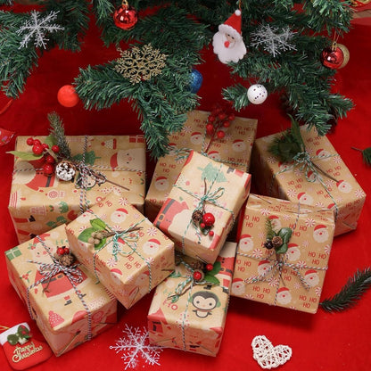 Wrapping paper - Christmas wrapping paper - Christmas gift paper - Wrapping paper with figures - 43 x 300cm - 2 Rolls - Christmas paper wrapping paper for Christmas - Christmas paper wrapping paper for children - gift paper - Kraft gift paper - Christmas  - Image 5