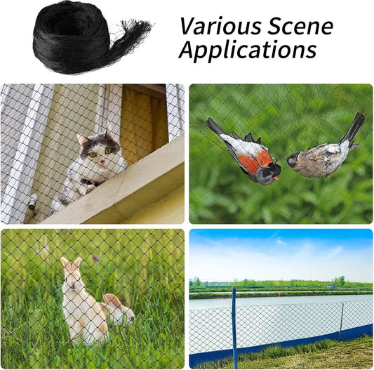 Cat Net - 8*3 m - Cat Balcony Net - Cat Protection Net - Cat Mesh - fall protection net for cats - fall safety net - mesh balcony railing - dog fencing - fall protection net for pets - safety net - with accessories - black - Image 3
