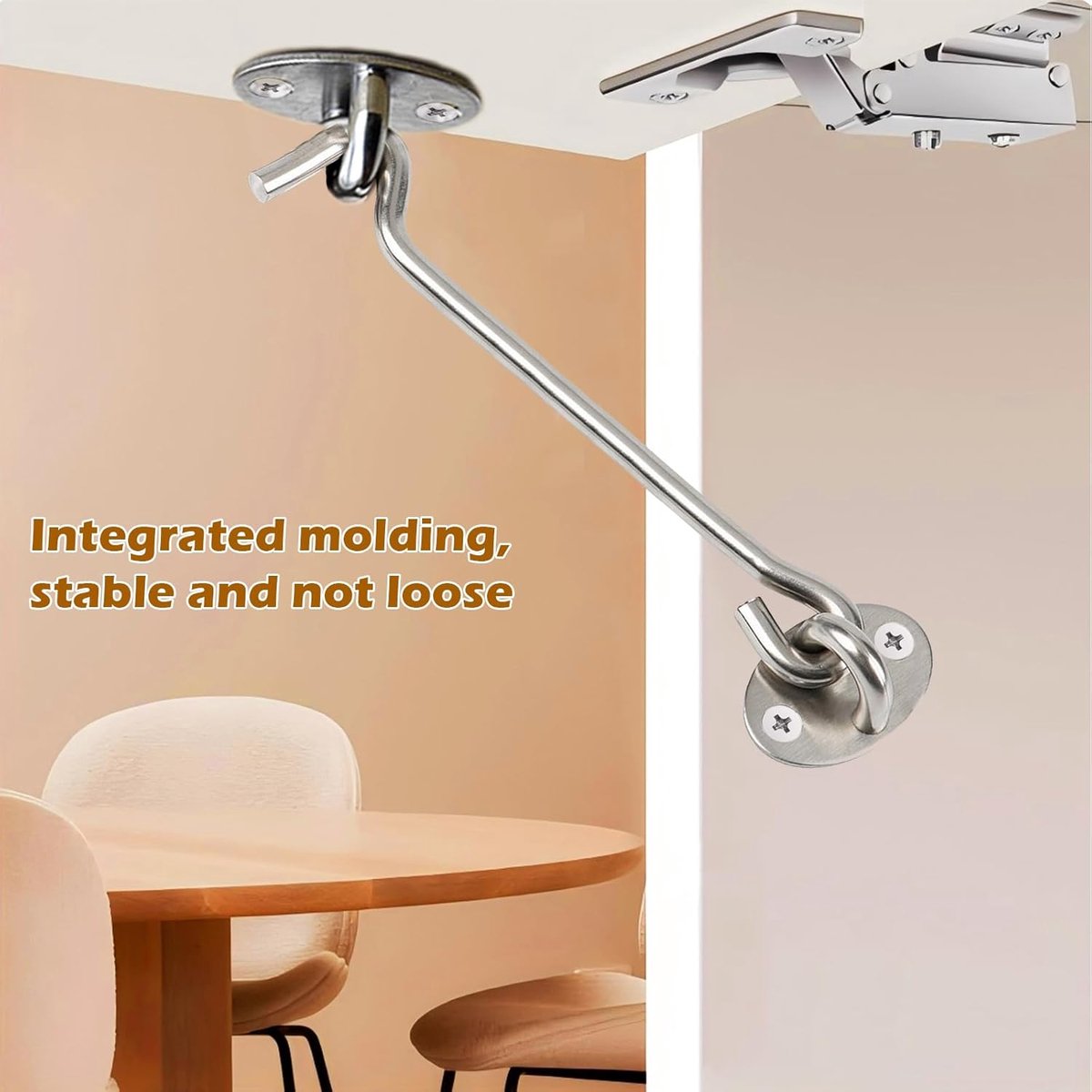 pieces - Wind hook - 6 inch - Wind hooks - Door hinges - Door bolt - Hinge - barn door hook - hook and eye bolt - cabin hooks and eye bolt - swivel window hook - door hooks - lock - for sliding door, bedroom, bathroom - 150*39 mm - silver - Image 3