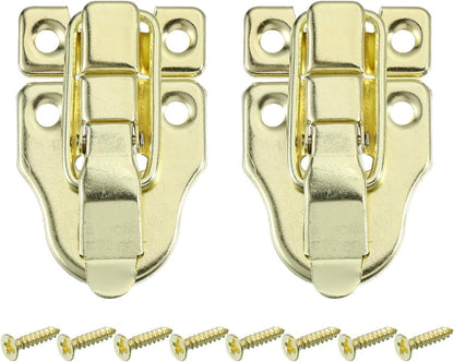 pieces - 58*40 mm - lock - cabinet locks - box lock - toggle lock - metal box toggle lock - with mounting screws - for jewelry box - wooden cabinet - decorative - gold