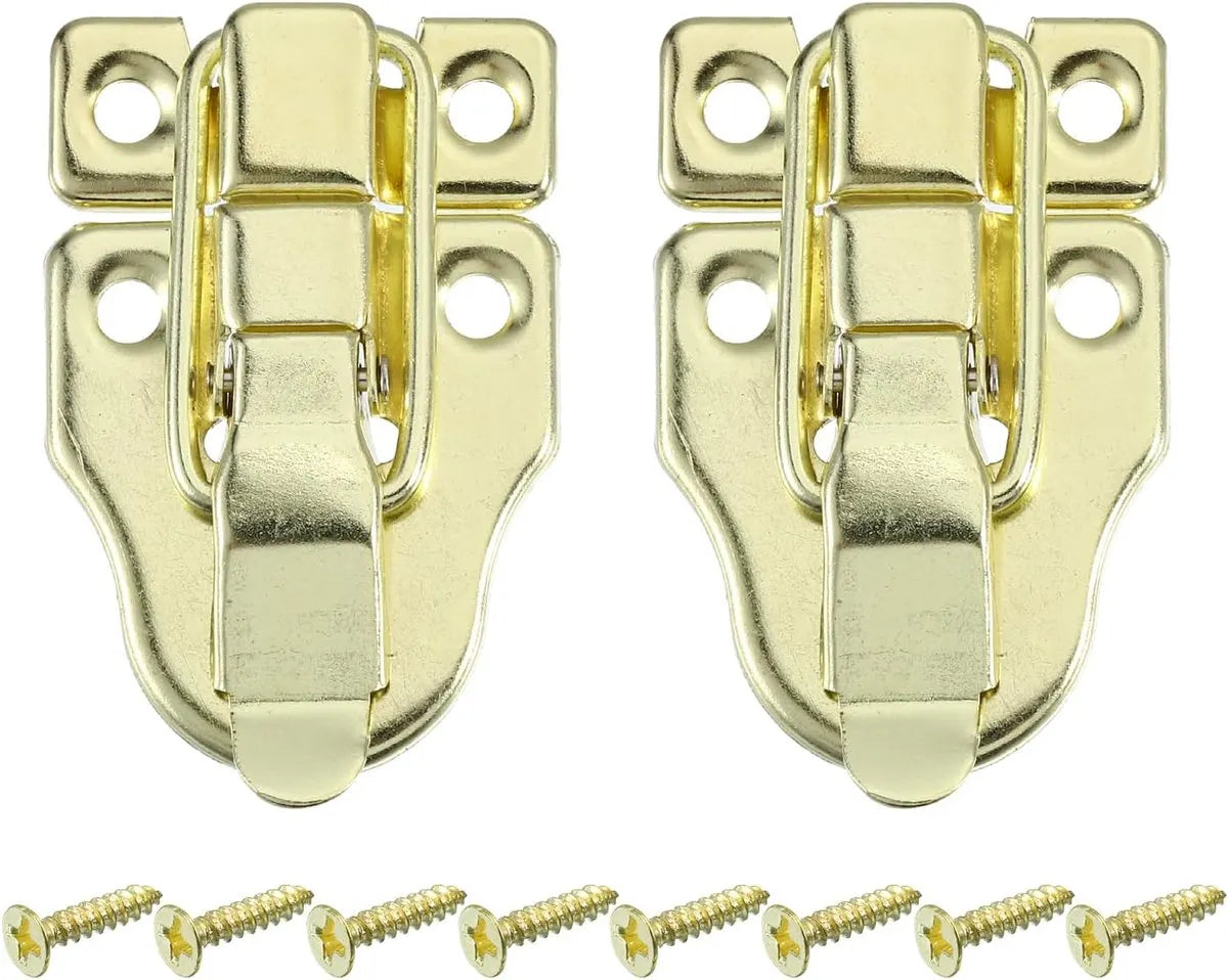 pieces - 58*40 mm - lock - cabinet locks - box lock - toggle lock - metal box toggle lock - with mounting screws - for jewelry box - wooden cabinet - decorative - gold
