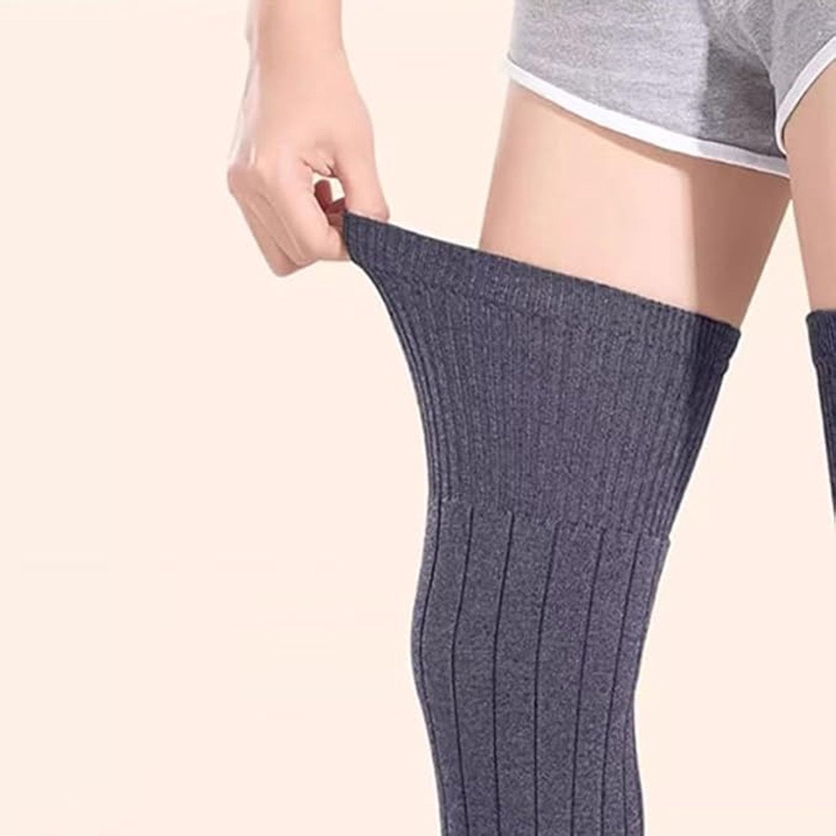 Pair of knee pads - knee socks - Leg support and warmth - Winter heating - Long - Knee pads for cycling, skiing and running - Thickened knee pads - Size L - for weight 100-130 - Image 3