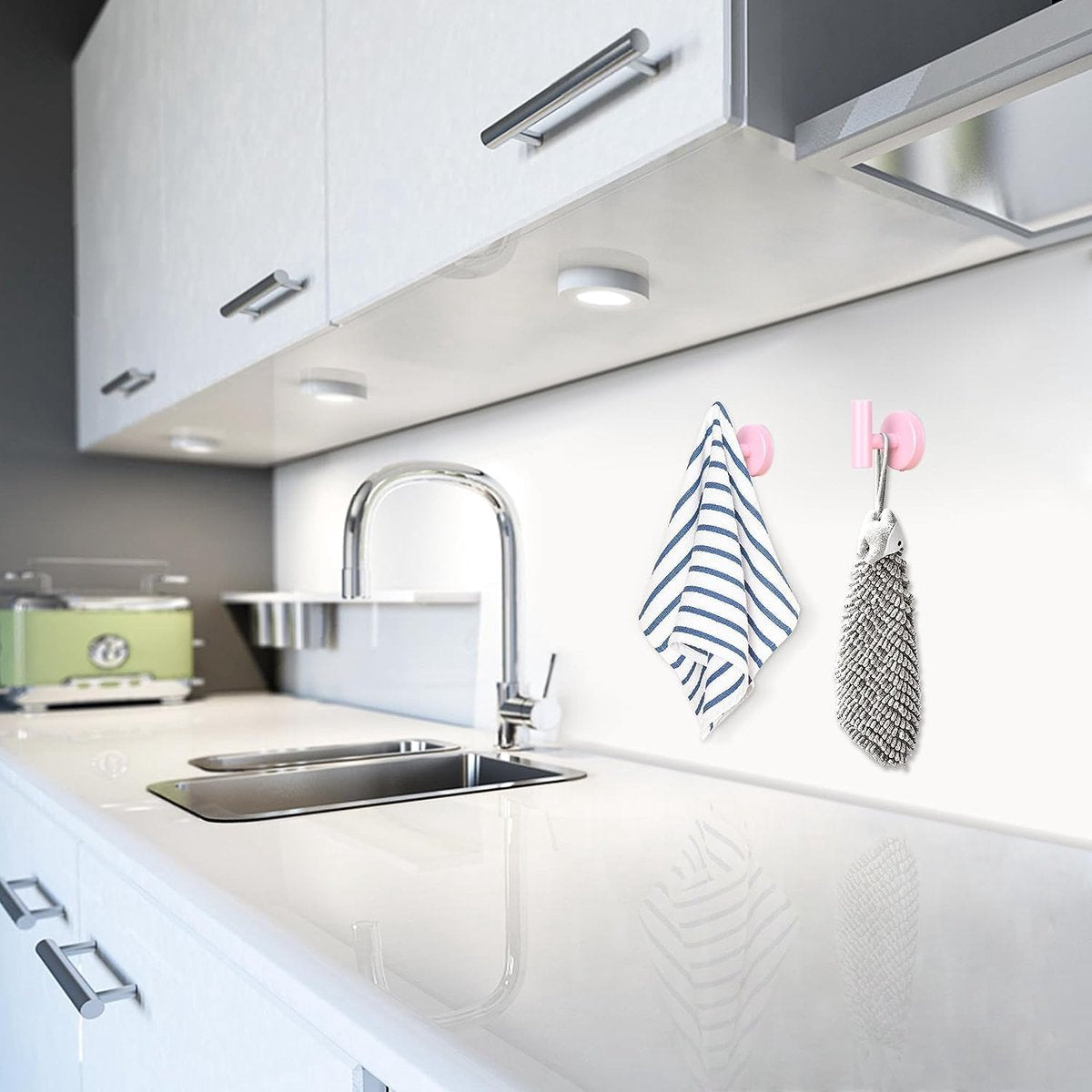 pieces - Towel hook - Hanging hooks - Hanging hooks - Bathroom towel hooks - Key hook - Clothes hook - Hat hook - Wall hooks - stainless steel hook - with screws - for bathroom, kitchen, garage, home, hotel, office - 5.5*6 cm - pink - Image 3