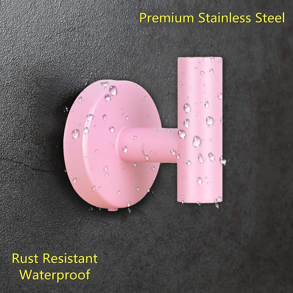 pieces - Towel hook - Hanging hooks - Hanging hooks - Bathroom towel hooks - Key hook - Clothes hook - Hat hook - Wall hooks - stainless steel hook - with screws - for bathroom, kitchen, garage, home, hotel, office - 5.5*6 cm - pink - Image 4