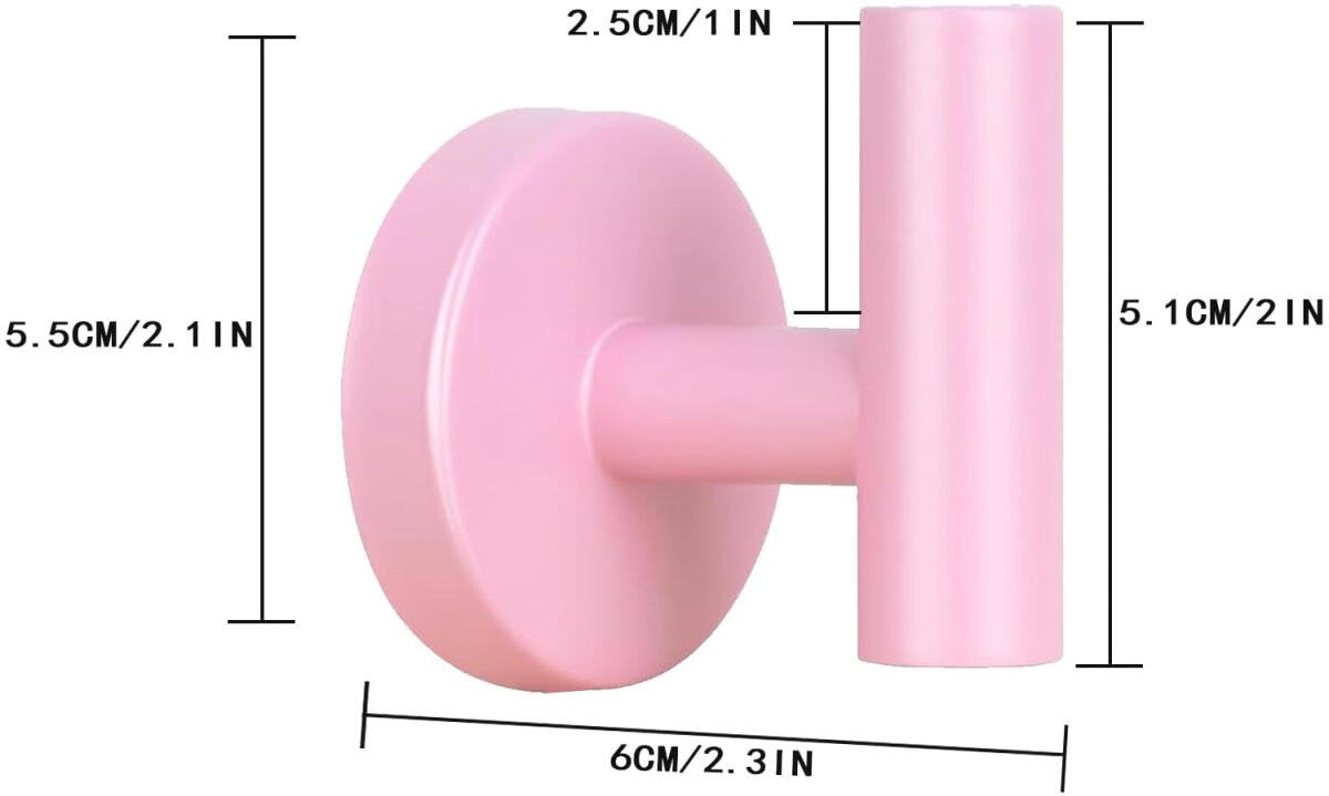 pieces - Towel hook - Hanging hooks - Hanging hooks - Bathroom towel hooks - Key hook - Clothes hook - Hat hook - Wall hooks - stainless steel hook - with screws - for bathroom, kitchen, garage, home, hotel, office - 5.5*6 cm - pink - Image 5