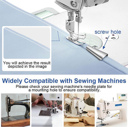 Hem feet - Rolled Hem Foot - Sewing machine accessories - Rolled Hem Presser Foot - Hemmer foot - sewing machine presser foot - sewing accessories - with 8 sizes - Stainless Steel Rolled Hem Presser Foot - for home use - 3-10 mm - silver - Image 4