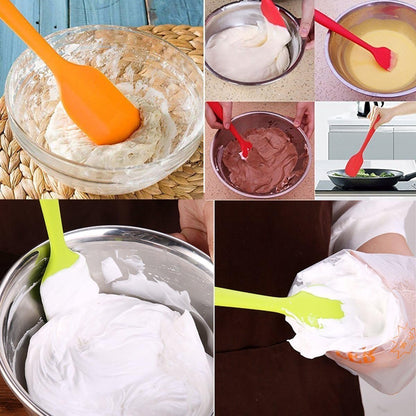 5 pieces - Silicone spatulas - Dessert Spatula - Scraper - Baking Spatula - Kitchen Utensils - heat-resistant silicone spatulas - with non-stick coating - for cakes, creams, butter, pastries and desserts - 21*4 cm - red, pink, blue, green, orange - Image 4