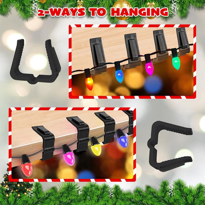 30 pieces - Christmas lighting clips - Light clips - Plastic clips - Lighting hooks - Party lighting clamps - festive string lights clips - hooks - for party decoration, gutter, fencing, roof edge - 49*42*13.7 mm - black - Image 3