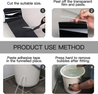 2 pieces - 1.5 m*10 cm - waterproof repair tape - for repairing swimming pools, tents and ponds - repair tape - waterproof adhesive tape - leak-proof tape - insulation tape - sealing tape - for pipes, tents, swimming pools - black - Image 2