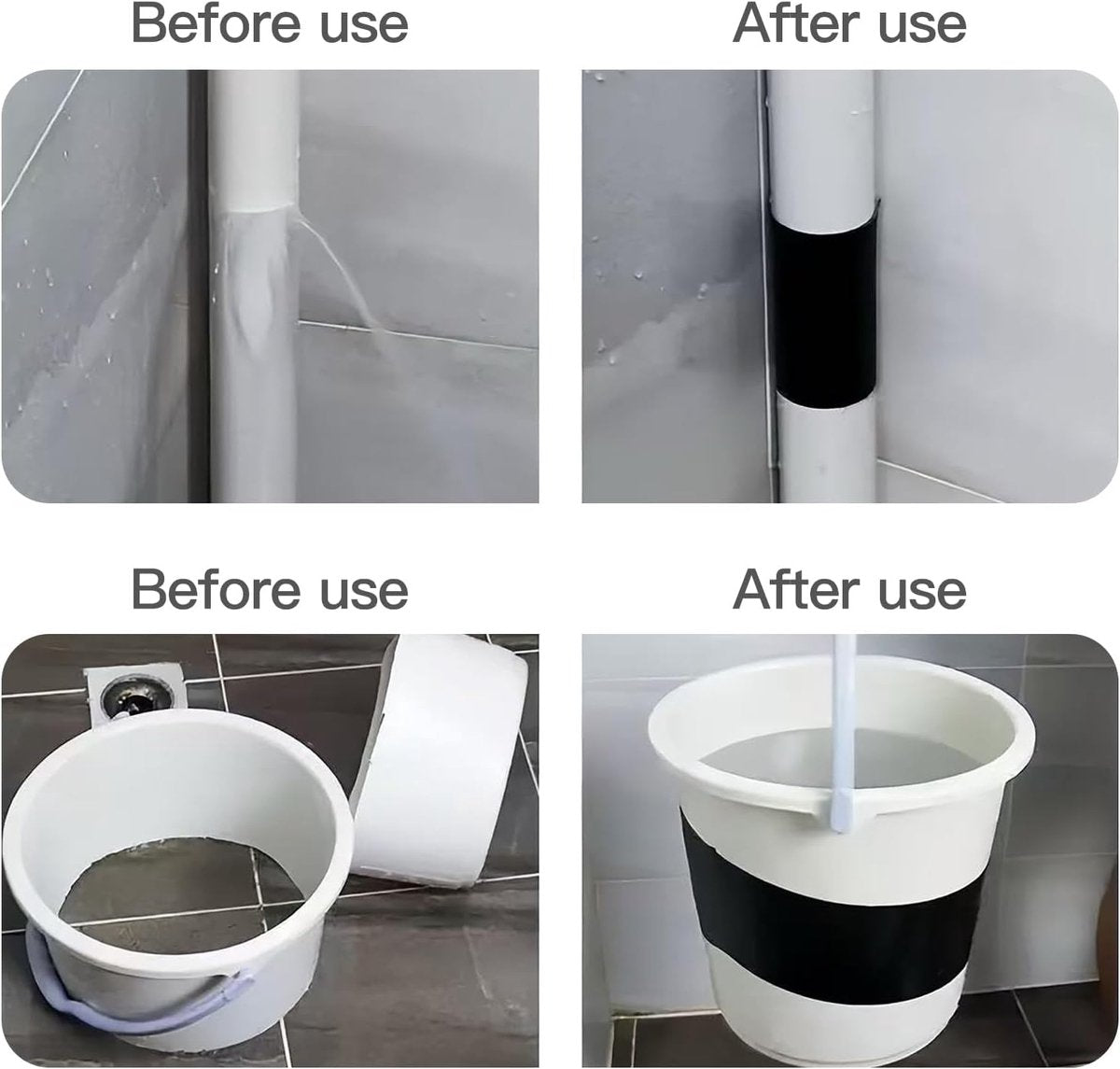 2 pieces - 1.5 m*10 cm - waterproof repair tape - for repairing swimming pools, tents and ponds - repair tape - waterproof adhesive tape - leak-proof tape - insulation tape - sealing tape - for pipes, tents, swimming pools - black - Image 3