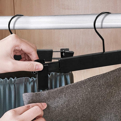 Clothes Hangers - 20 Pieces - Trouser Hangers - Trouser Hangers with Clips - Garment Hangers - Skirt Hangers - Non-Slip Hanger with Clips - Clothes Rack/Coat Rack/Jacket/Trouser Hanger - Space-Saving - Adjustable Clip Hangers, Garment Coat Clothes Jeans H - Image 5