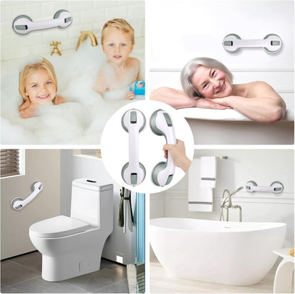 Set of 2 suction cup grab bars - Safety grab bars with suction cup for the shower - Extra handles - No drilling required - Safety grab bars - For the elderly and people with disabilities - Shower holder - White-green - Image 5